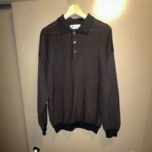 St Croix cotton long sleeve polo shirt